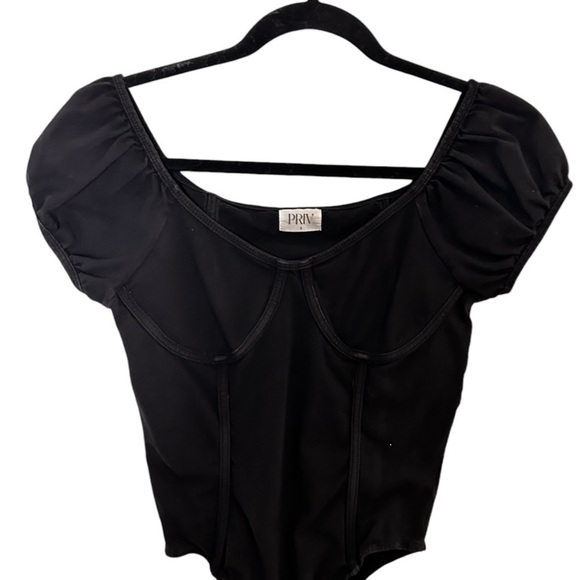 PRIV Nola Sleeveless Bodysuit in Black- Size Small - Picture 14 of 14